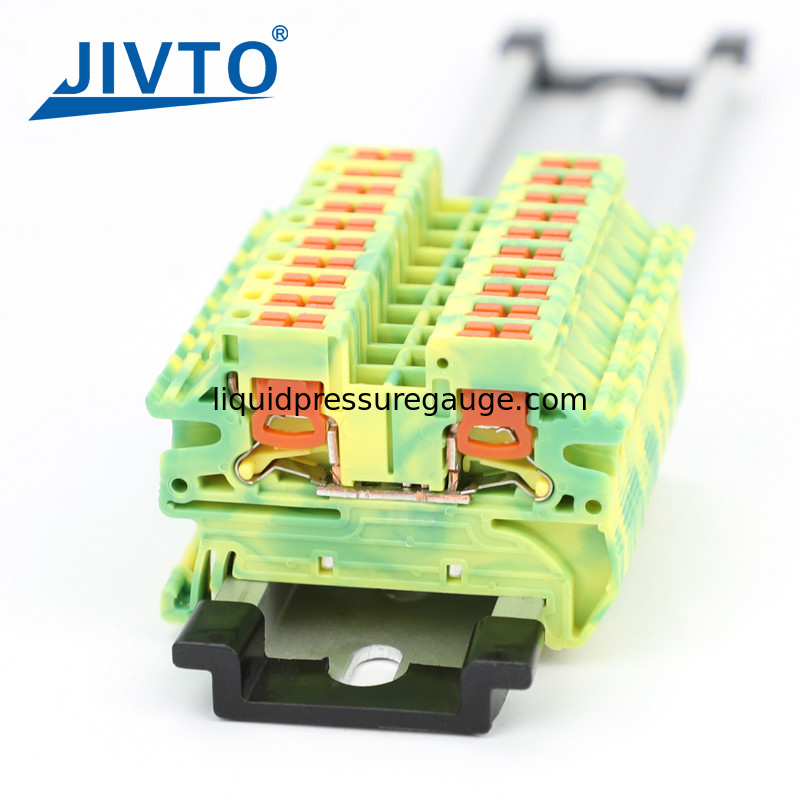 PTV 2.5-PE Ground Modular DIN Rail Terminal Block Side-Entry Push-in Wiring Connector Electrical 2.5mm