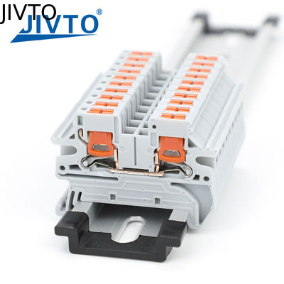 PTV 2.5 DIN 철도 터미널 블록 사이드 엔트리 푸시 인 연결 2.5mm2 26-12AWG 케이블 와이어링 전기 와이어 커넥터