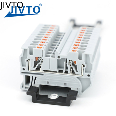 PT4 푸시 인 터미널 스트립 플러그 PT-4 4mm2 케이블 커넥터 전기 연결 Din Rail 스크루리스 터미널 블록 PT 4