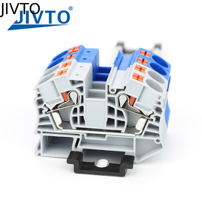 PT16 Din Rail Push-In 터미널 블록, 16mm2 전기 공급 케이블 플러그 스크루리스 터미널 스트립 와이어 커넥터
