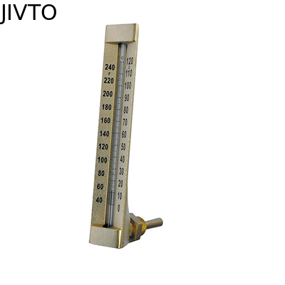 60MM 90deg 산업용 유리 온도계 3/4'' BSP 내부의 붉은 액체