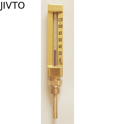 액체 채워진 유리 200mm 120deg V 모양 수은 채워진 온도계 3/8