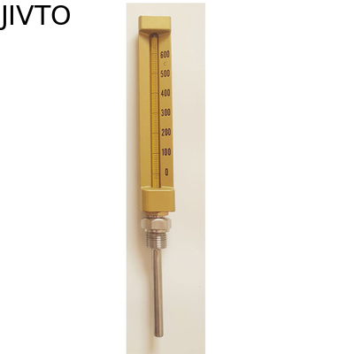 액체 온도 600C 150mm 산업용 유리 온도계 1/4